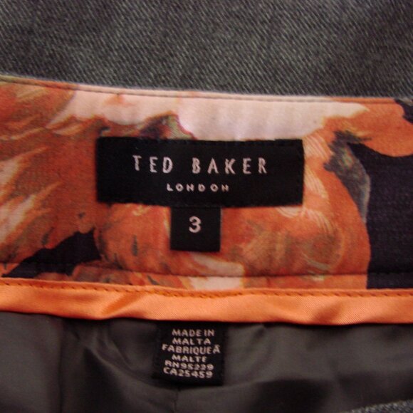 Ted Baker London Dark Gray Virgin Wool Dress Pants Trousers Size 8 - Picture 5 of 15